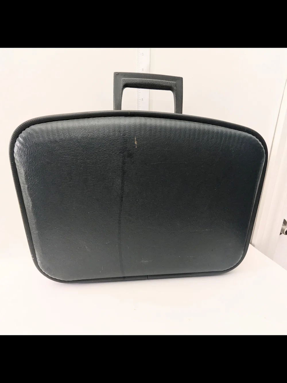Vintage Blue Hard Case Carry On Travel Luggage Suitcase MCM Clean No Key